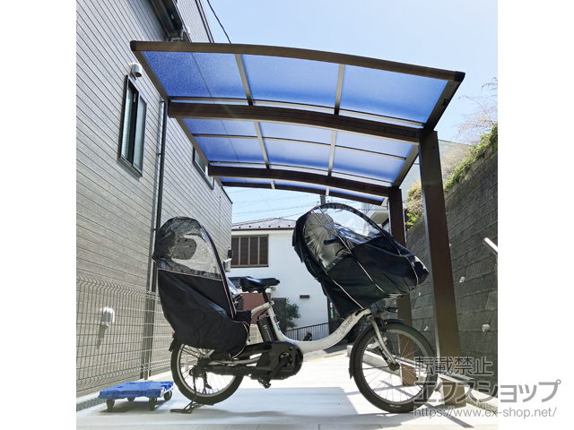 神奈川県大和市ののサイクルポート・駐輪場 プレシオスポート ミニ 積雪〜20cm対応＋車止めバー 施工例