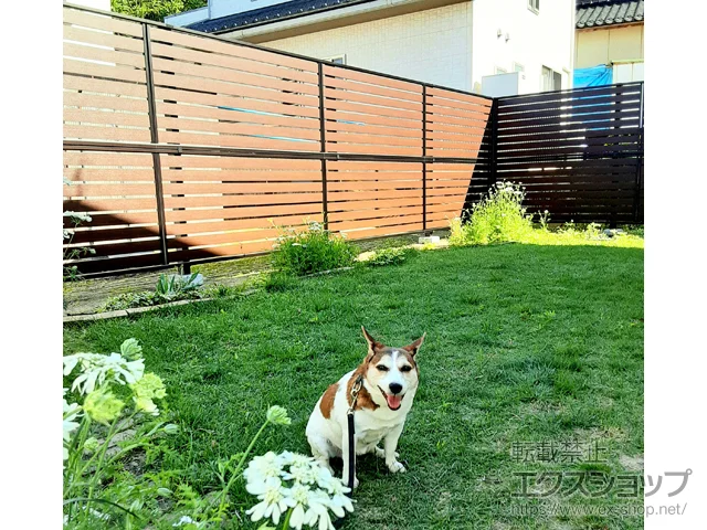 長野県飯田市のValue Selectのフェンス・柵・塀 モクアルフェンス 横板タイプ 2段支柱 自立建て用 施工例