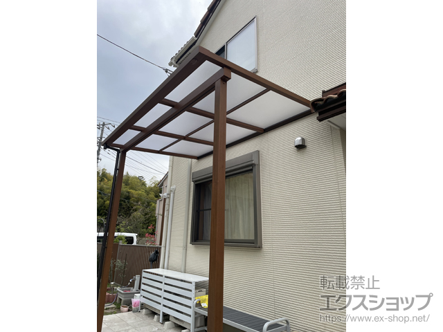埼玉県東松山市ののテラス屋根 サザンテラス (フレーム仕様) テラスタイプ 単体　積雪〜20cm対応 施工例