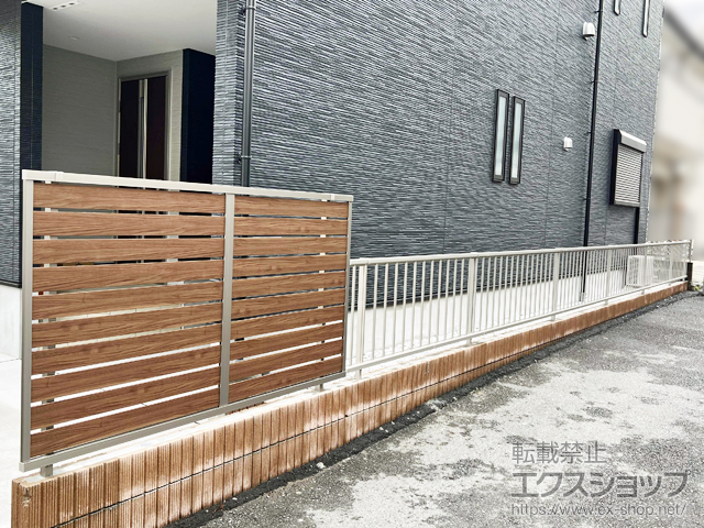 神奈川県横浜市ののフェンス・柵 ミエッタフェンス 防犯たて格子タイプ 自由柱施工 施工例