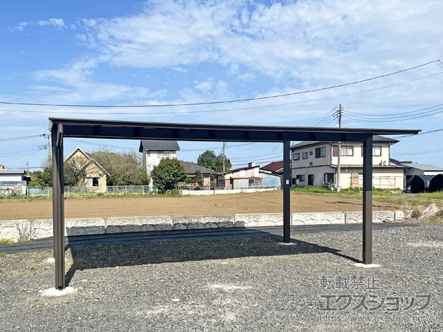 茨城県東茨城郡茨城町ののカーポート ソリッドポート ワイド 積雪〜20cm対応 施工例