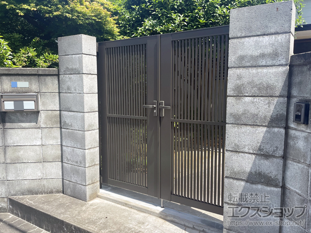 神奈川県横須賀市のの門扉 開き門扉AB TR1型 両開き　柱使用 施工例
