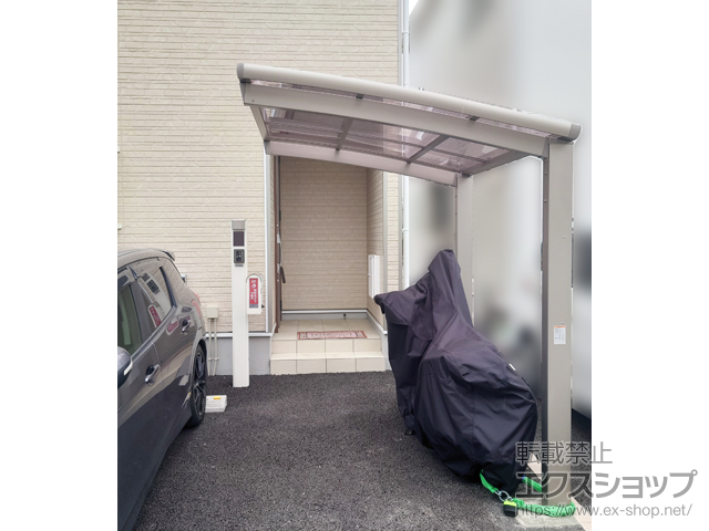 大阪府貝塚市ののサイクルポート・駐輪場 ネスカRミニ (ラウンドスタイル) 積雪〜20cm対応 施工例