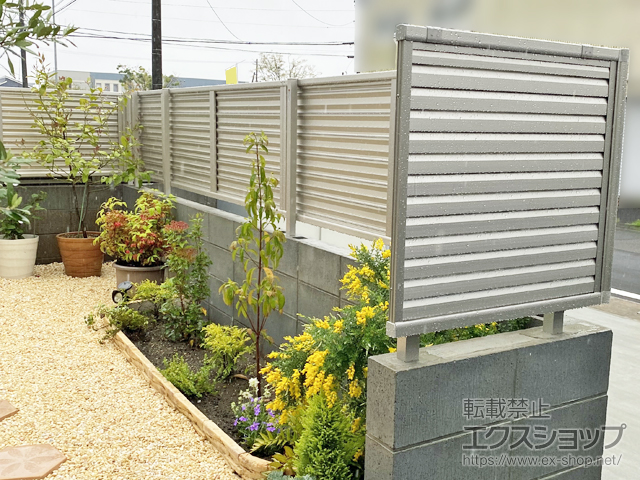 大分県大分市ののフェンス・柵 ミエーネフェンス 目隠しルーバータイプ 自由柱施工 施工例