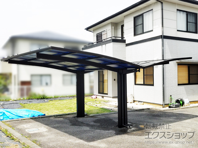 山梨県笛吹市ののカーポート プレシオスポート Y合掌 積雪〜20cm対応 施工例