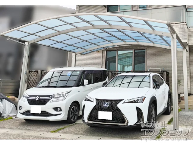 愛知県西尾市のYKKAPのカーポート アリュース 600タイプ 2台用 積雪～20cm対応 施工例
