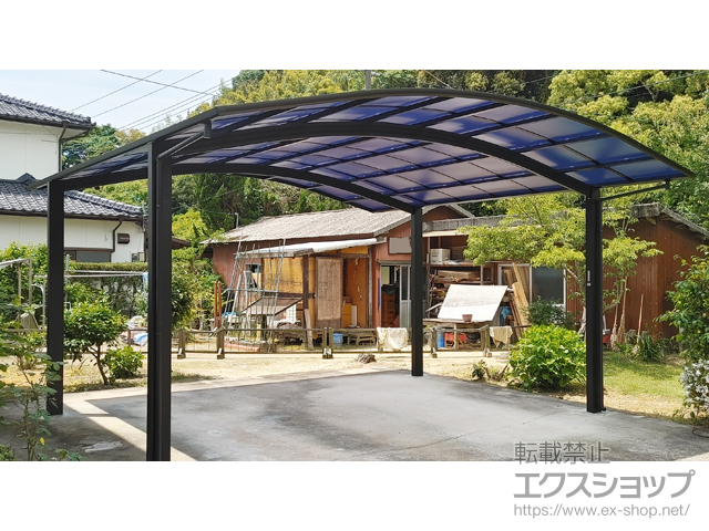 長崎県雲仙市ののテラス屋根、カーポート アリュース 600タイプ 2台用 積雪〜20cm対応 施工例