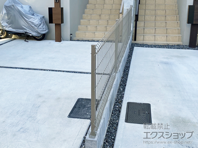 福岡県福岡市ののフェンス・柵 イーネットフェンス 3F型　自由柱施工 施工例