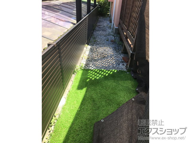 福岡県遠賀郡水巻町ののフェンス・柵 ミエーネフェンス 目隠しルーバータイプ 自由柱施工 施工例