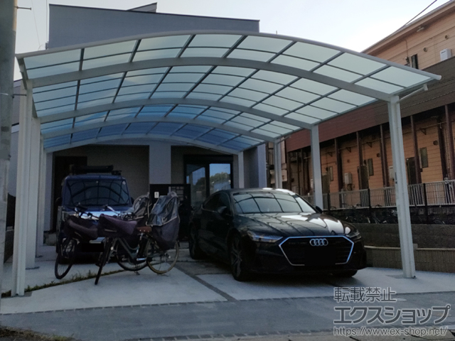千葉県習志野市ののカーポート アリュース 600タイプ 縦連棟セット（4台用）積雪〜20cm対応 施工例