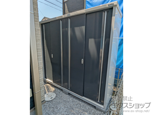 東京都羽村市のの物置・屋外倉庫 シンプリー 一般型 2160×615×1903 MJX-216E-P-CG 施工例