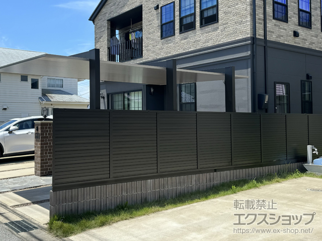 千葉県市原市ののフェンス・柵 フェンスAB YM2型 横目隠し2 フリーポールタイプ+下桟すきまカバー 施工例