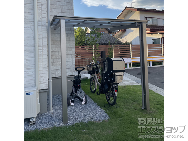 栃木県那須塩原市ののサイクルポート・駐輪場 ネスカFミニ (フラットスタイル) 積雪〜20cm対応 施工例