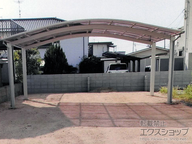 岡山県岡山市ののカーポート アリュースZ 750タイプ 2台用 施工例