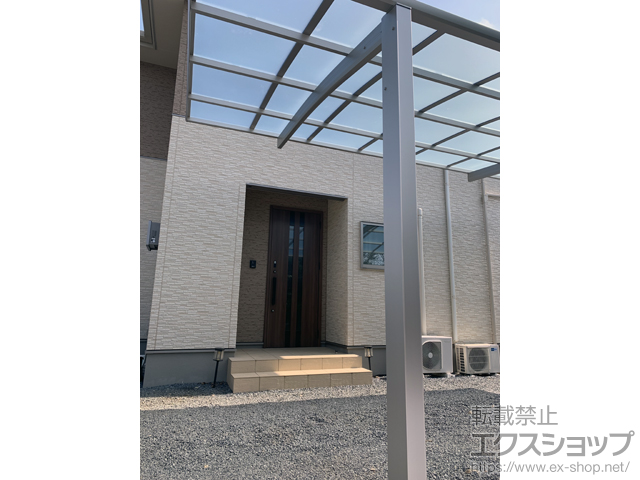 茨城県筑西市ののカーポート アリュース 600タイプ 1台用 奥行延長セット 積雪〜20cm対応 施工例