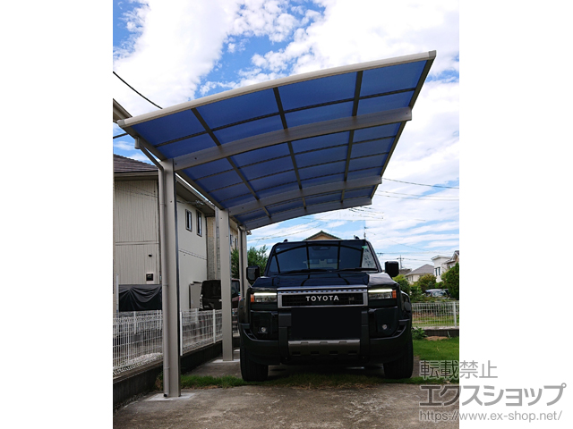 群馬県伊勢崎市ののカーポート アリュース 600タイプ 1台用 奥行延長セット 積雪〜20cm対応 施工例