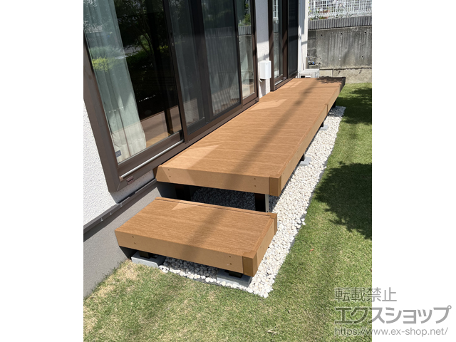 東京都町田市ののウッドデッキ リウッドデッキ 200 EG+ 独立式リウッドステップ2型×1セット 施工例