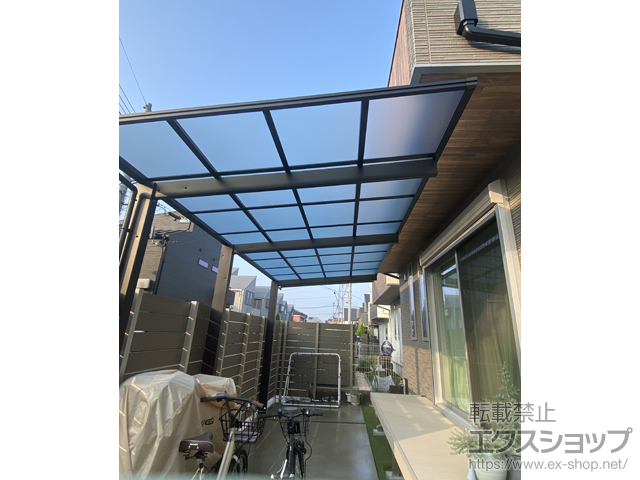 東京都町田市ののカーポート エフルージュ FIRST 600タイプ 奥行延長 1.5台用 積雪〜20cm対応 施工例