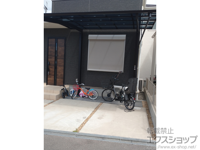 大阪府高槻市ののカーポート アリュースRE 600タイプ 前下がり 1台用 積雪〜20cm対応 施工例