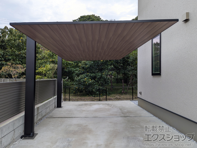 東京都町田市ののカーポート カーポートSC 複合色 積雪〜20cm対応+樋接続部品 施工例