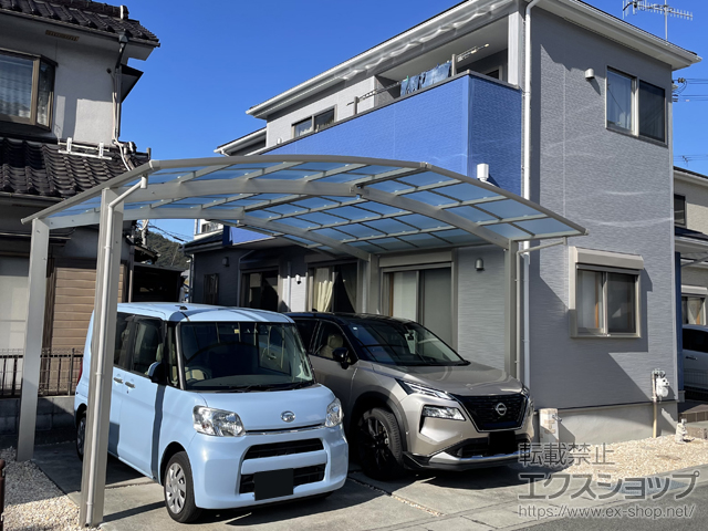 兵庫県姫路市ののカーポート アリュース 600タイプ M合掌セット（2台用）積雪〜20cm対応 施工例