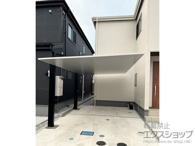神奈川県藤沢市ののカーポート カーポートSC 積雪〜20cm対応+着脱式サポート 2本入り×1セット+ 着脱式サポートフネカバー 施工例