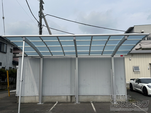 群馬県桐生市ののカーポート アリュース 1500タイプ 1台用  積雪〜50cm対応+着脱式サポート 単体セット用 施工例
