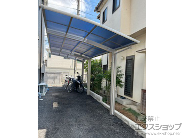 兵庫県加古川市ののカーポート アリュース 600タイプ 1台用 奥行延長セット 積雪〜20cm対応 施工例