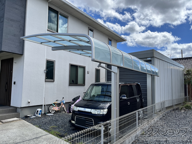 滋賀県草津市ののカーポート アリュース キャップ 600タイプ 単体セット 積雪〜20cm対応 施工例
