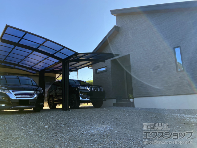 熊本県熊本市ののカーポート アリュース 600タイプ Y合掌セット（2台用）積雪〜20cm対応 施工例