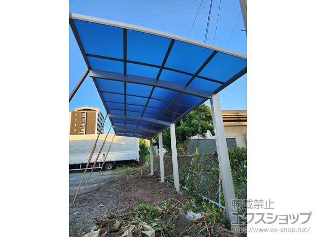 福岡県大野城市ののカーポート プレシオスポート アール型 縦連棟セット 2台用 積雪〜20cm対応 施工例
