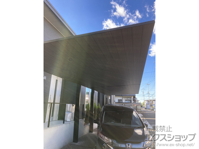 愛知県小牧市ののカーポート カーポートSC 縦連棟 複合色 積雪〜20cm対応 施工例