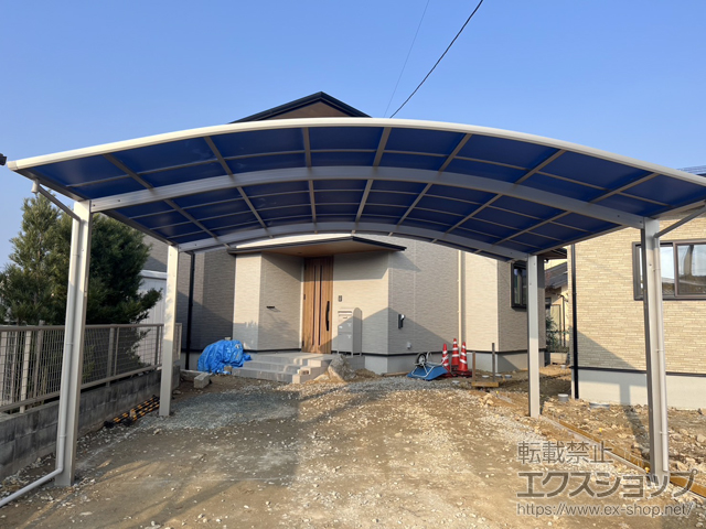 熊本県宇土市ののカーポート アリュース 600タイプ 2台用 積雪〜20cm対応 施工例