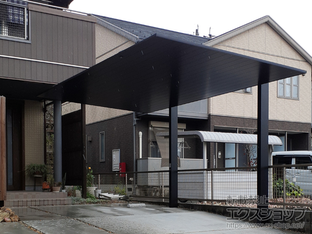 岐阜県岐阜市ののカーポート カーポートSC 積雪〜20cm対応+着脱式サポート H25/H28 1本入り×各1セット 施工例