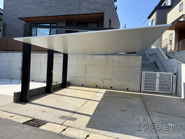 福岡県福岡市ののカーポート カーポートSCワイドSC 後方支持 2台用 施工例