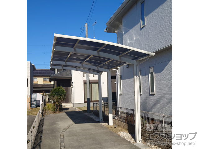 栃木県河内郡上三川町ののカーポート アリュース 600タイプ 1台用 奥行延長セット 積雪〜20cm対応 施工例