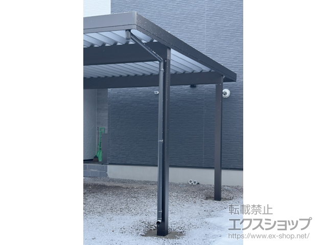 北海道函館市ののカーポート ジーポートPro 2台用 4本柱 積雪〜50cm対応 施工例