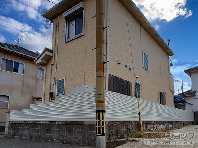 愛媛県松山市ののフェンス・柵 ミエーネフェンス 目隠しルーバータイプ 自由柱施工 施工例