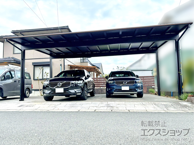 静岡県浜松市ののカーポート エフルージュ FIRST 600タイプ 3台用 複合色 積雪〜20cm対応 施工例