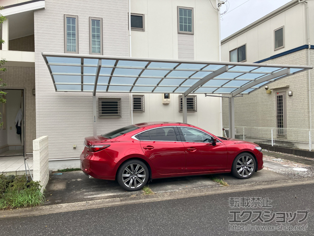 千葉県印西市ののカーポート アリュース 600タイプ 1台用 奥行延長セット 積雪〜20cm対応 施工例