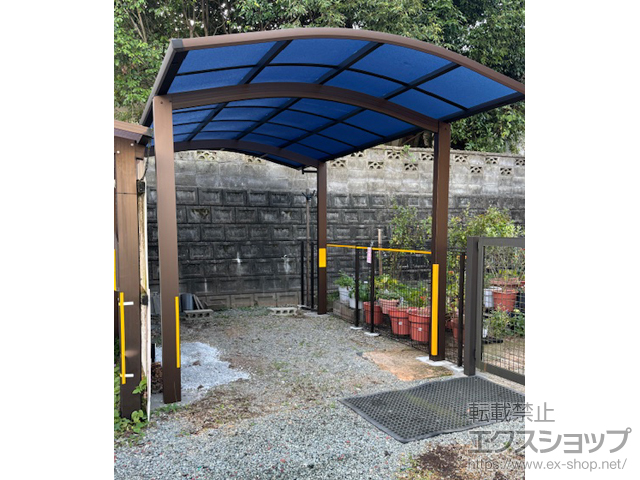 熊本県山鹿市ののカーポート アリュース 600タイプ 1台用 4本柱 積雪〜20cm対応 施工例