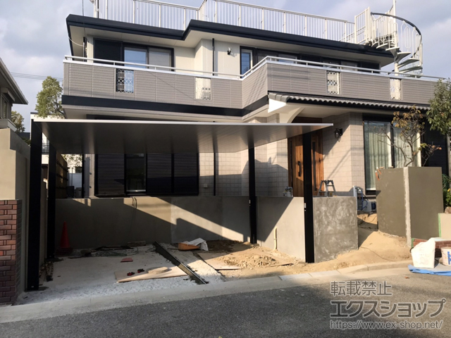 兵庫県芦屋市ののカーポート カーポートSCワイド 積雪〜20cm対応 施工例
