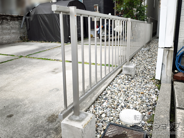 愛知県名古屋市ののフェンス・柵 ミエッタフェンス 防犯たて格子タイプ 自由柱施工 施工例