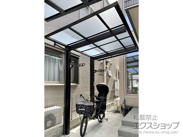 兵庫県西宮市ののサイクルポート・駐輪場 エフルージュ FIRST Z ミニ 750タイプ 単体 積雪〜25cm対応＋水平式物干し＋水平式物干し 施工例
