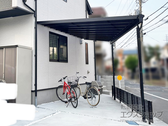 東京都府中市ののテラス屋根 スピーネ F型 テラスタイプ 単体 積雪〜20cm対応*正面台形納まり 施工例