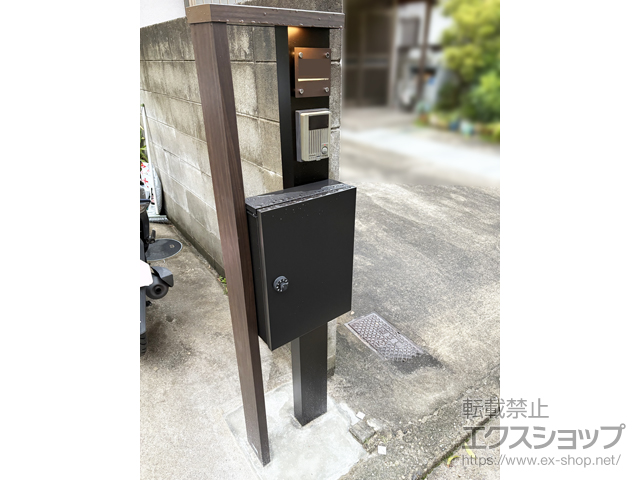 大阪府岸和田市のの機能門柱・ポスト ルシアス ポストユニット HD01型 組合せ例1 施工例