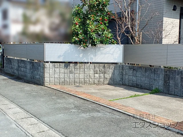 熊本県熊本市のValue Selectのフェンス ミエーネフェンス 目隠しルーバータイプ 自由柱施工 施工例