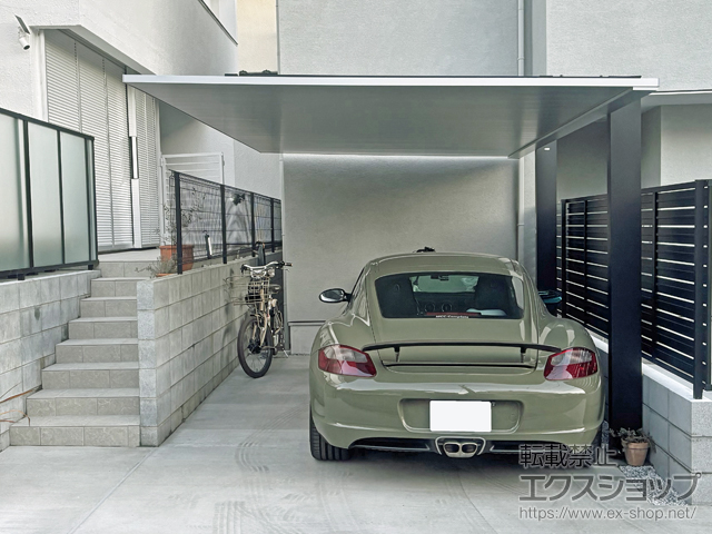 埼玉県所沢市ののカーポート プレーンルーフ 600タイプ 1台用 単体セット ツートーン 施工例
