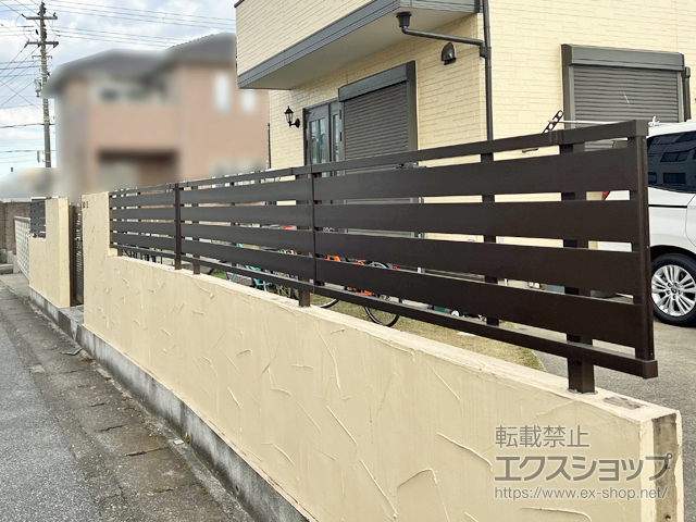 千葉県市原市ののフェンス・柵 シンプレオ フェンスYS3型 横スリット 自由柱施工 施工例