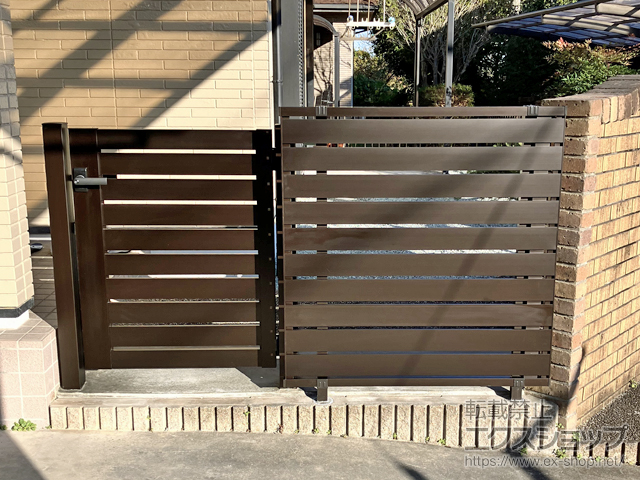 三重県津市ののフェンス・柵 シンプレオ フェンスYS2型 横スリット 自由柱施工 施工例